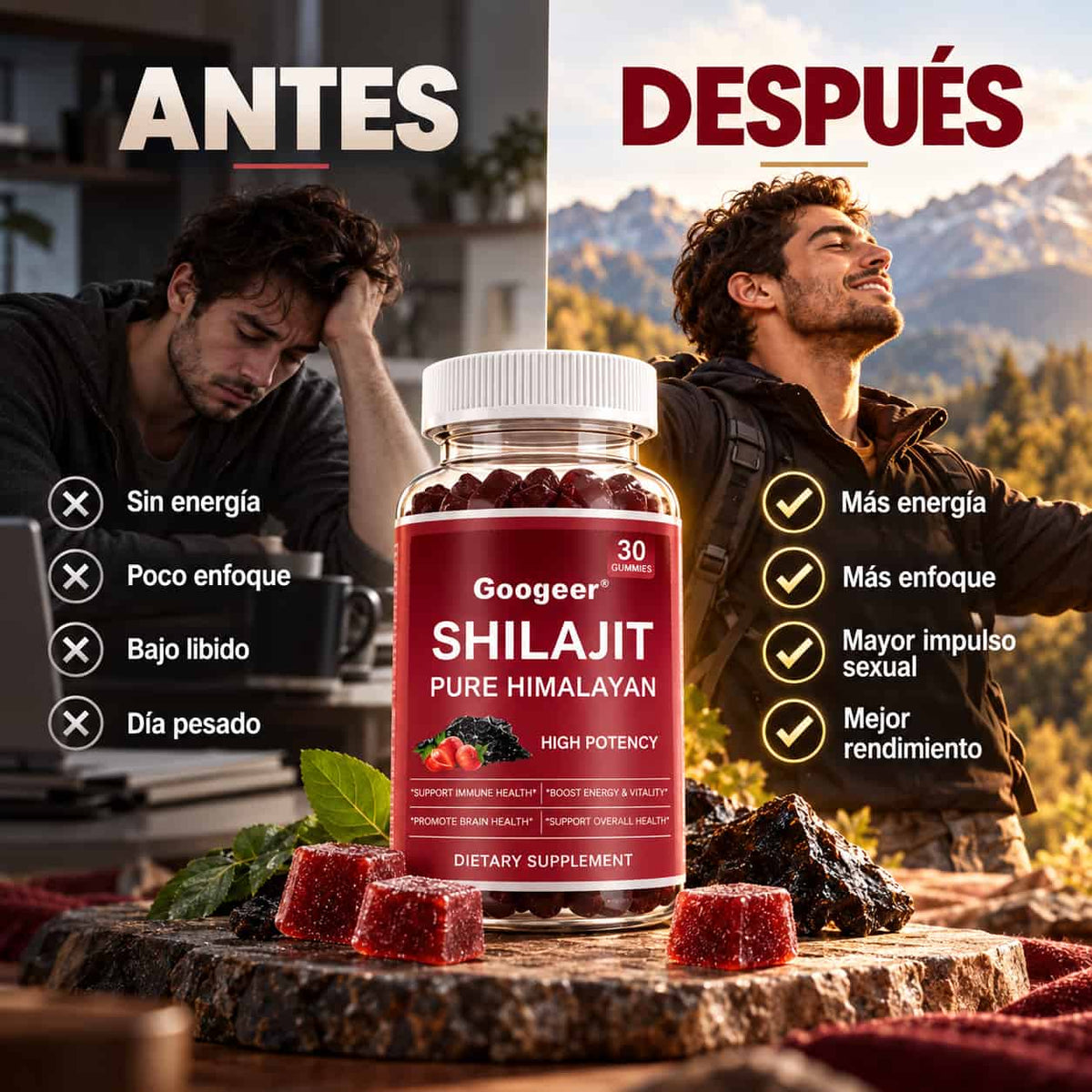 Rowley Shilajit Gummies | +POTENCIA en solo semanas